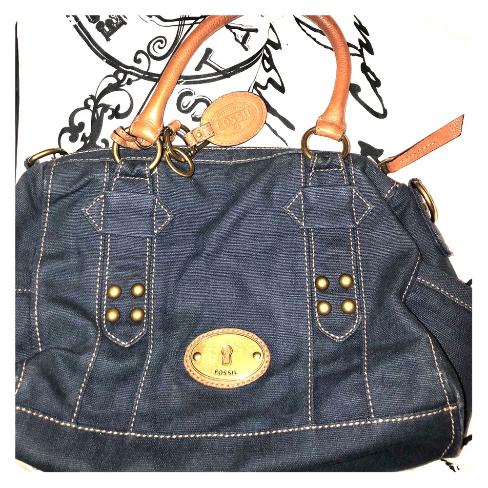 COPY - Denim Fossil Satchel